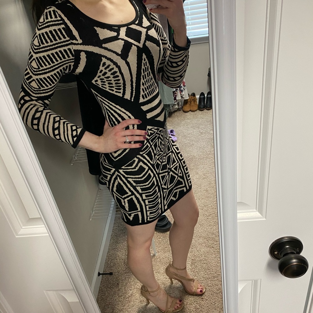 Winter Geometric Cocktail Dress